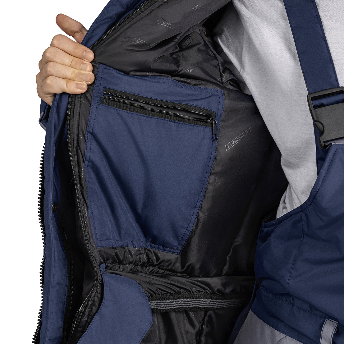 Куртка ФРЕЙЗЕР утеплен. Тн 3.4 (IV и «особый» кл. пояс), т-синий/серый, муж.