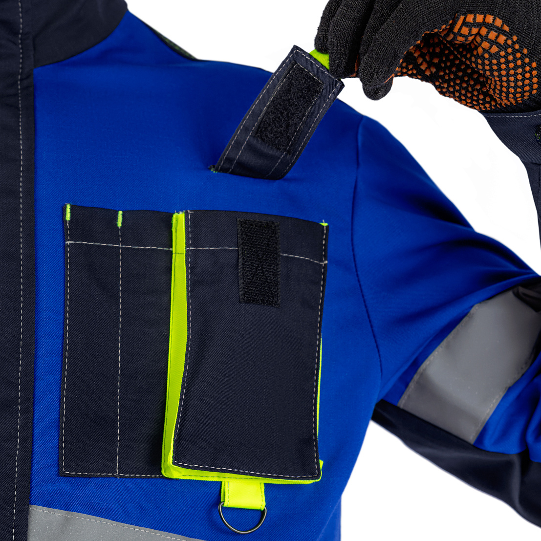 Куртка МастАнтистат, т-синий/василек/лайм, тк. смесовая, муж.