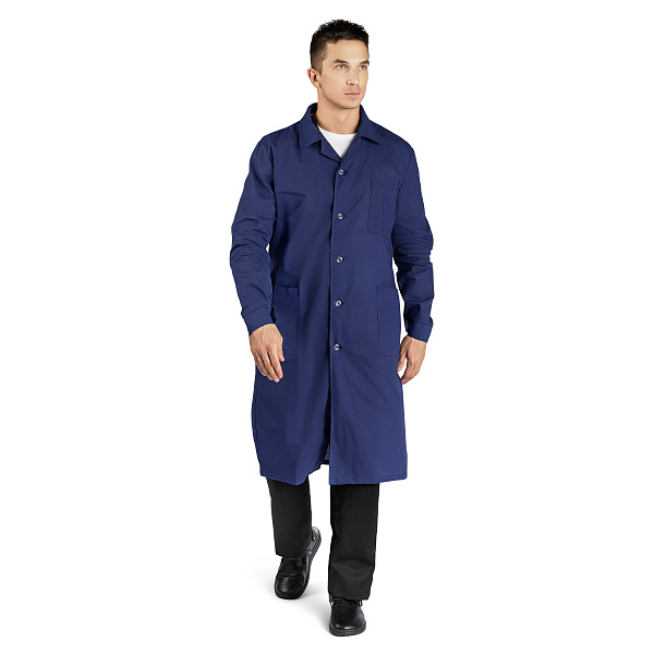 Халат рабочий мужской, тк. бязь ГОСТ, т.-синий