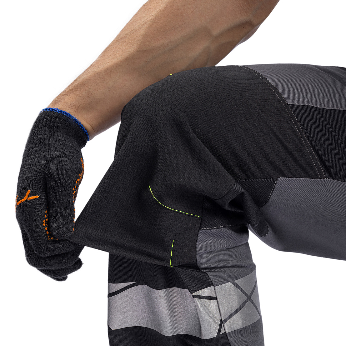 Костюм КОНДА (куртка/брюки), т-серый/оранжевый/черный, тк.смесовая, муж.