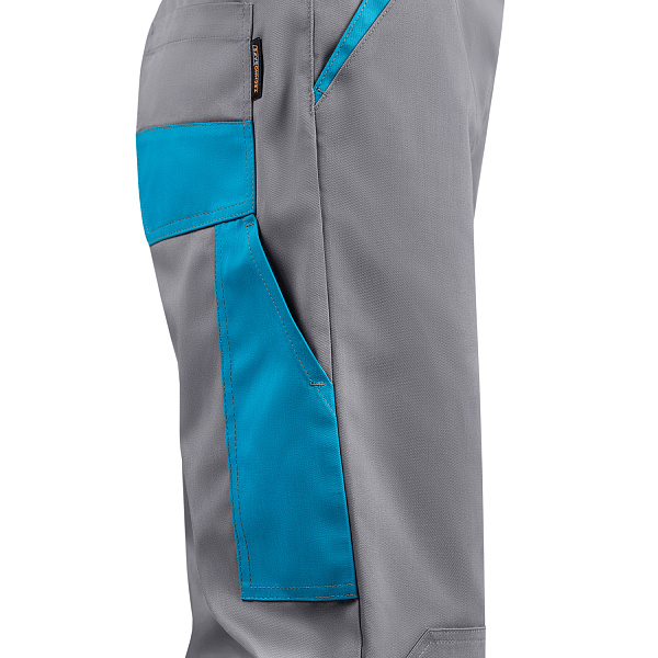 Костюм ЛЕНА (куртка/брюки) бирюза/серый, тк.смесовая, жен.