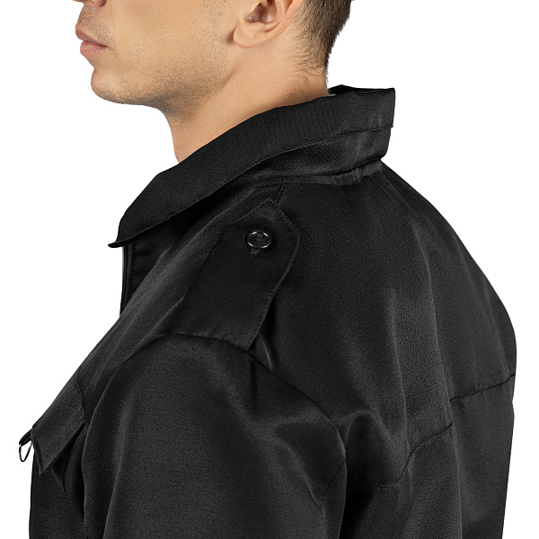 Костюм Охранник летний (куртка/брюки) черный, тк.смесовая, ВО, муж.