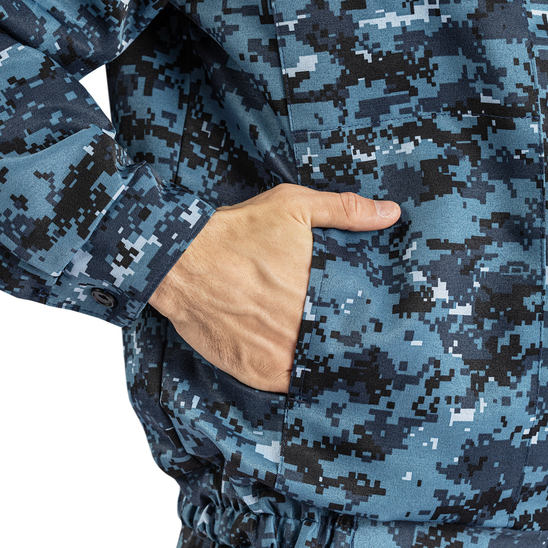 Костюм Охранник летний (куртка/брюки) КМФ цифра серая, тк.смесовая, ВО, муж.