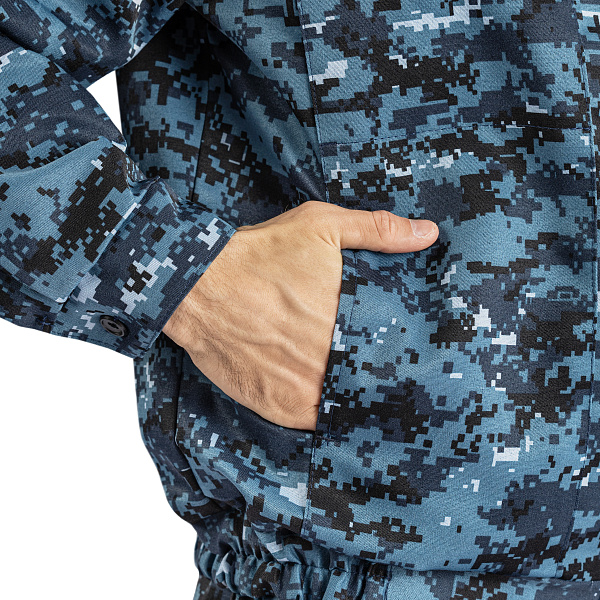 Костюм Охранник летний (куртка/брюки) КМФ цифра серая, тк.смесовая, ВО, муж.