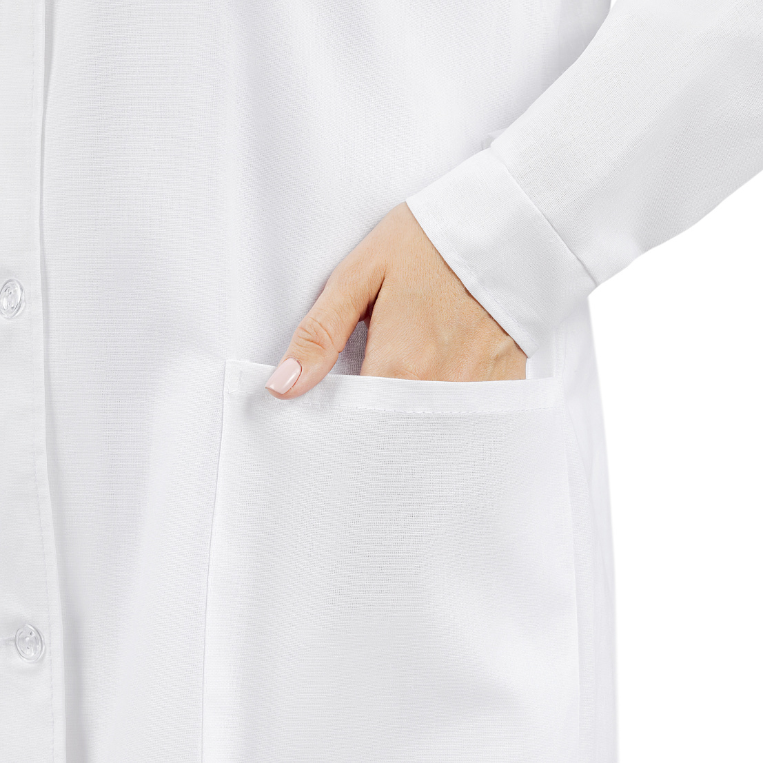 Халат медицинский №101, тк.бязь, ГОСТ, жен., белый