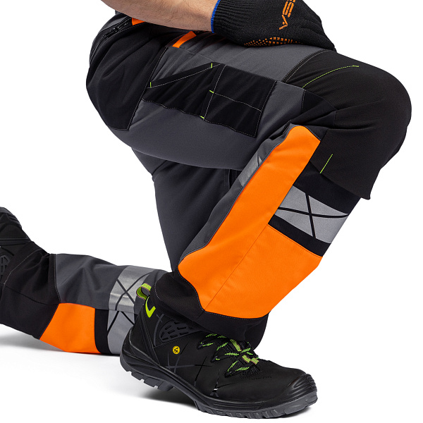 Костюм КОНДА (куртка/брюки), т-серый/оранжевый/черный, тк.смесовая, муж.