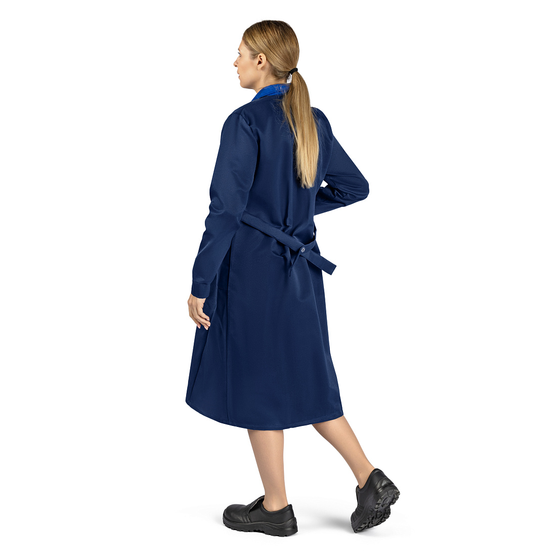 Халат ИТР, тк. смесовая, жен., т.-синий/василек