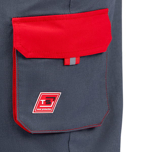 Полукомбинезон РЕЙН, т-серый/черный/красный, тк.смесовая, муж.