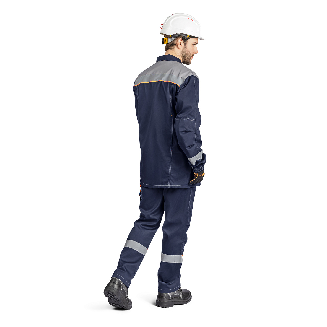 Костюм ДОН (куртка/брюки) т-синий/серый/оранжевый, тк.смесовая, муж.