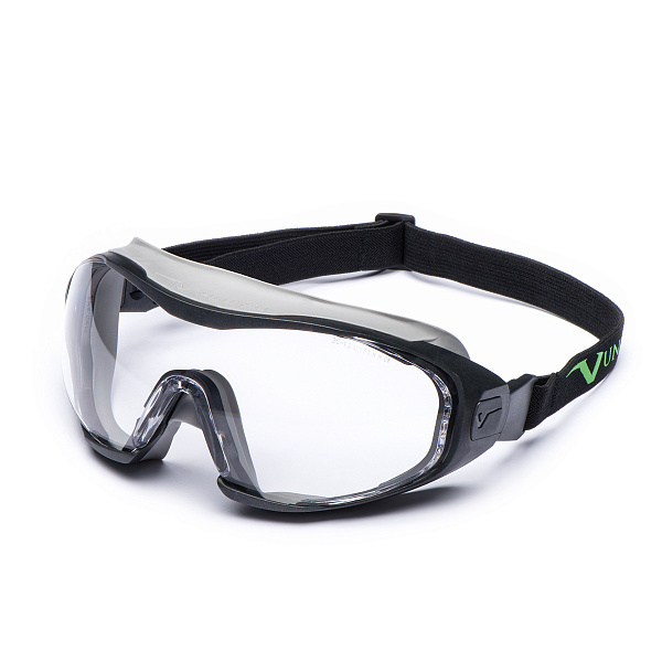 Очки закрытые Univet 6X1.00.00.00, прозрачная линза, непрям. вент, (РС), ТПЭ обтюр, KN 