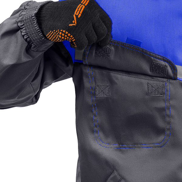 Костюм ЕНИСЕЙ (куртка/брюки) т-серый/василек, тк.смесовая, муж.