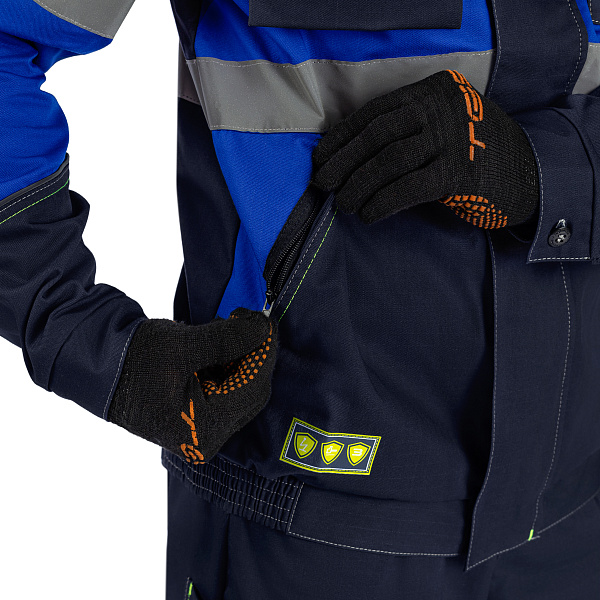 Куртка МастАнтистат, т-синий/василек/лайм, тк. смесовая, муж.