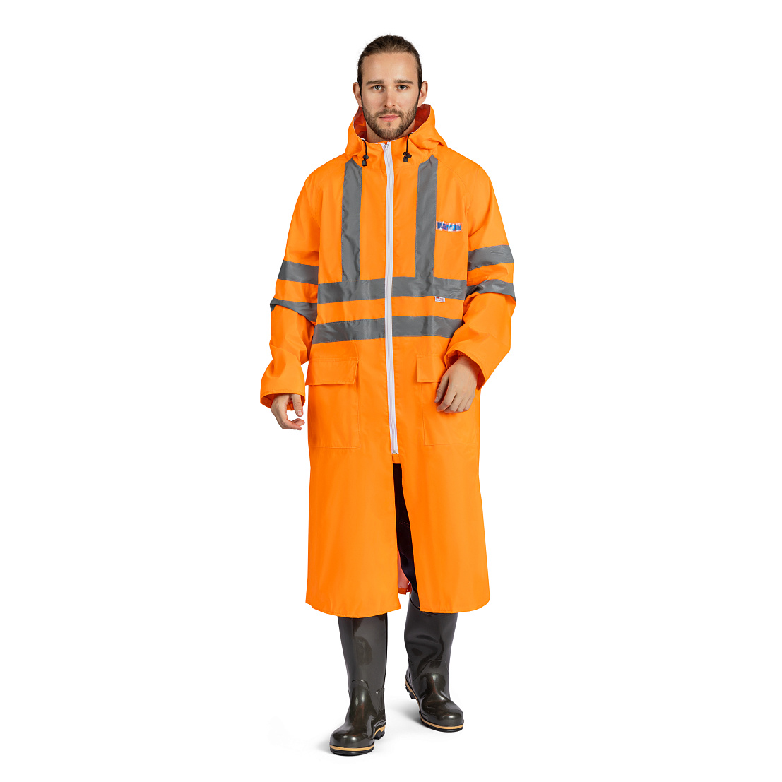 Плащ влагозащитный сигнальный повышенной видимости Экстра Вижн оранжевый