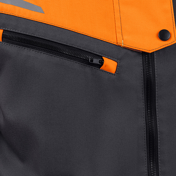 Костюм КОНДА (куртка/брюки), т-серый/оранжевый/черный, тк.смесовая, муж.