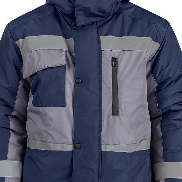 Куртка ФРЕЙЗЕР утеплен. Тн 3.4 (IV и «особый» кл. пояс), т-синий/серый, муж.