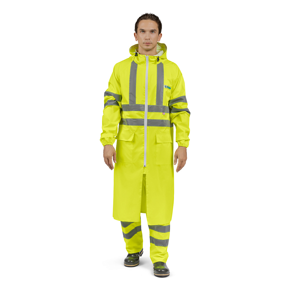Плащ влагозащитный сигнальный повышенной видимости Экстра Вижн лимонный