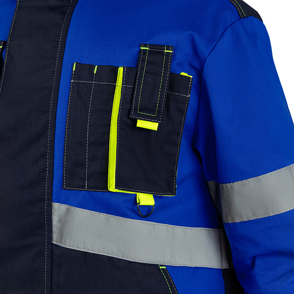 Куртка МастАнтистат, т-синий/василек/лайм, тк. смесовая, муж.