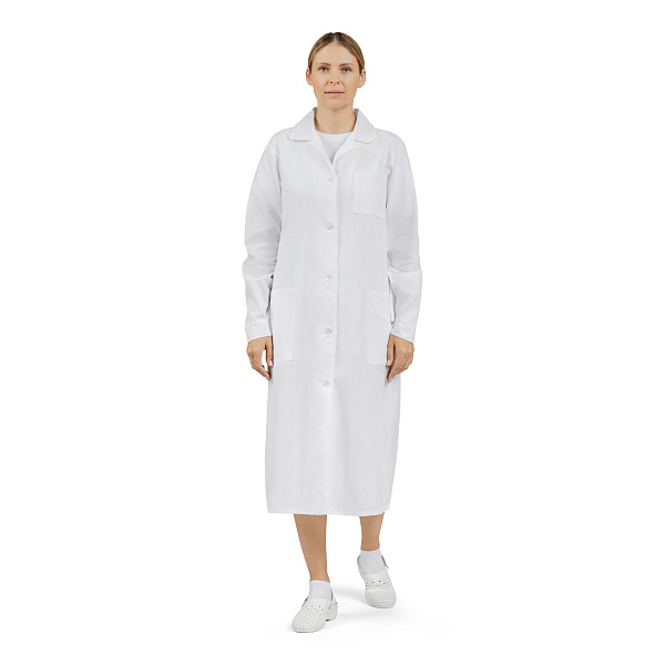 Халат медицинский №101, тк.бязь, ГОСТ, жен., белый