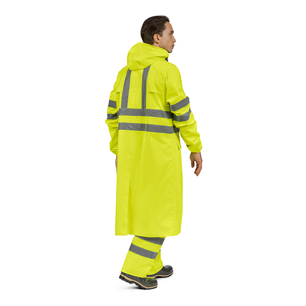 Плащ влагозащитный сигнальный повышенной видимости Экстра Вижн лимонный