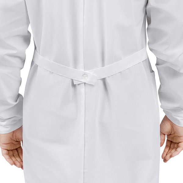 Халат рабочий для защиты от ОПЗ и МВ (ХАЛ-102) 100% хлопок, 142 г/м2, белый, мужской