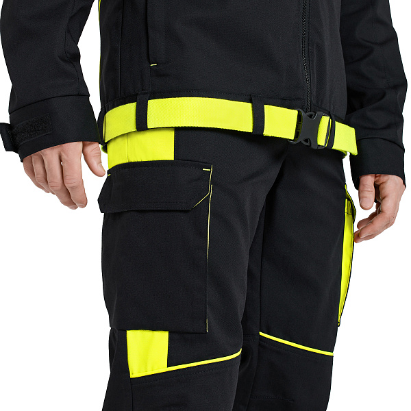 Костюм НАРМАДА (куртка/брюки) черный/лайм, тк.смесовая, муж.