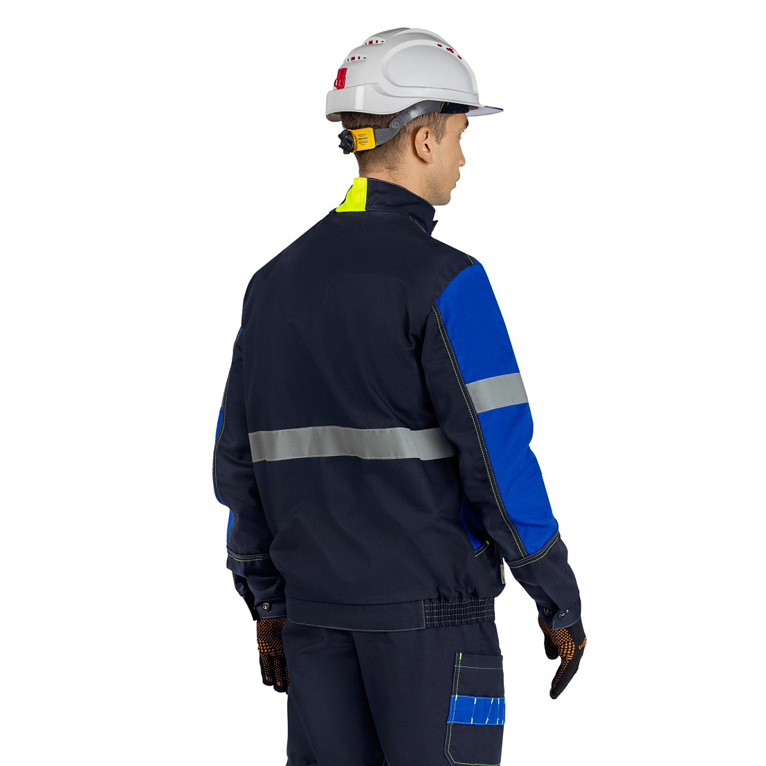 Куртка МастАнтистат, т-синий/василек/лайм, тк. смесовая, муж.