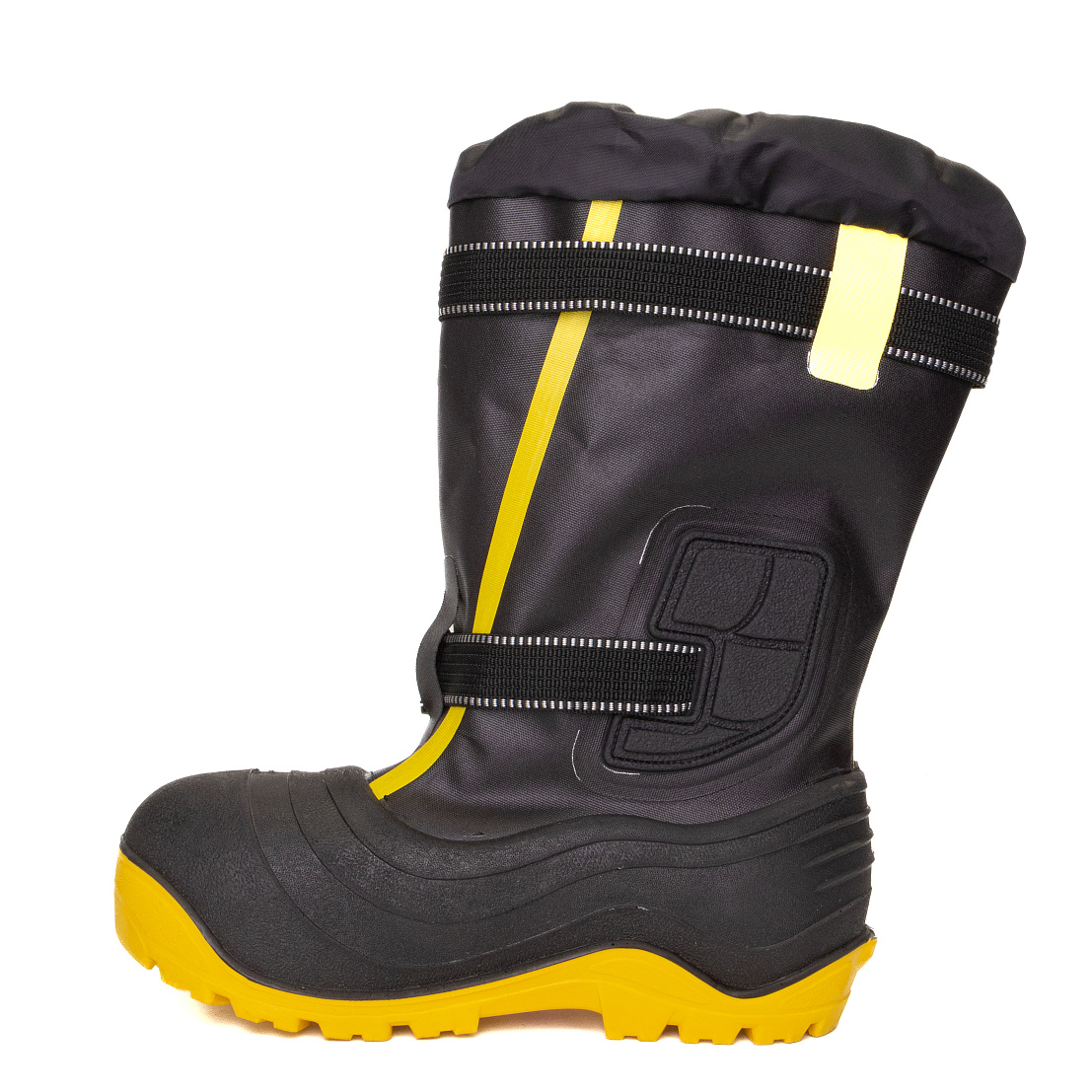 Сапоги комбинированные утепленные арт.А-204 КП КС ПУ/ТПУ, черный/желтый