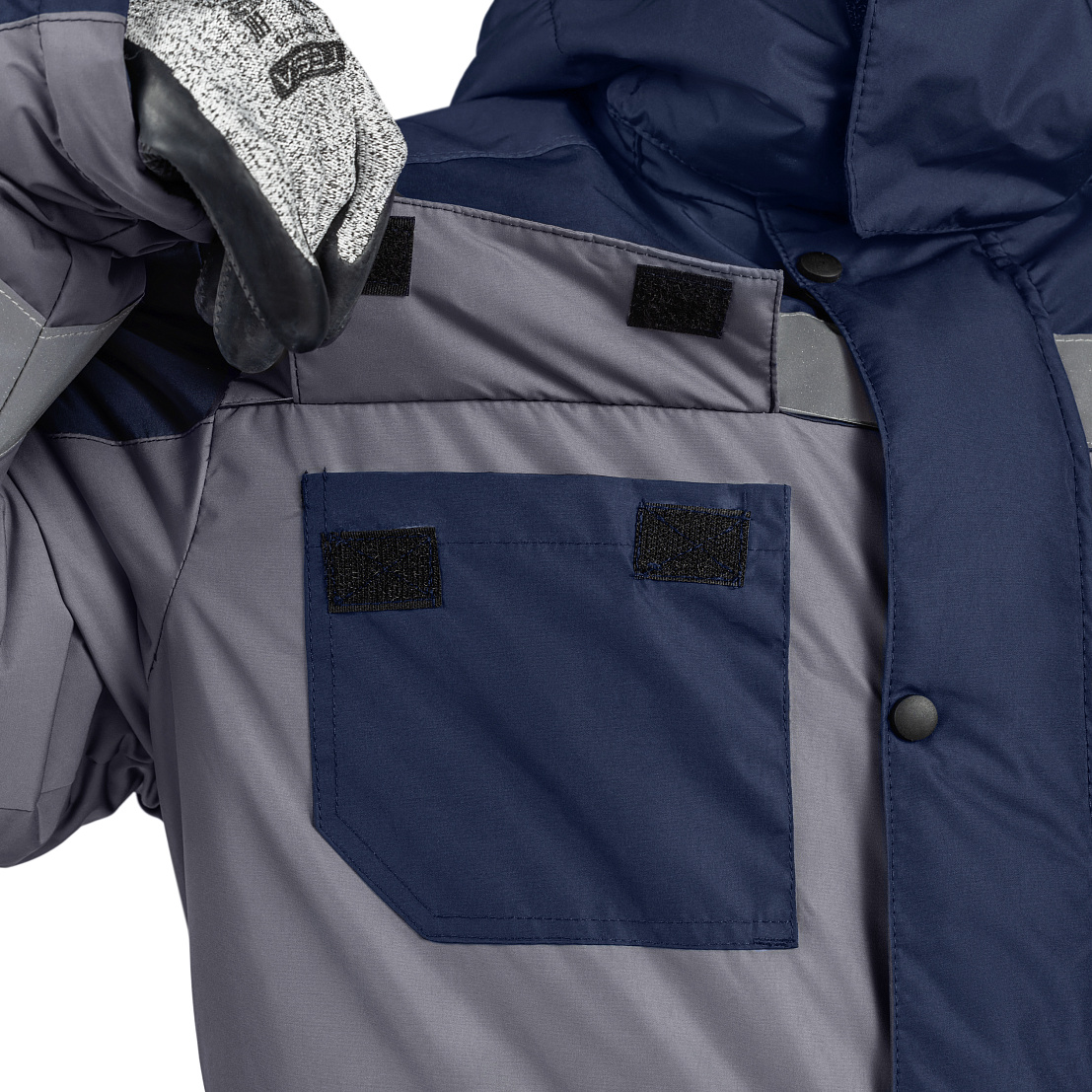 Куртка ФРЕЙЗЕР утеплен. Тн 3.4 (IV и «особый» кл. пояс), т-синий/серый, муж.