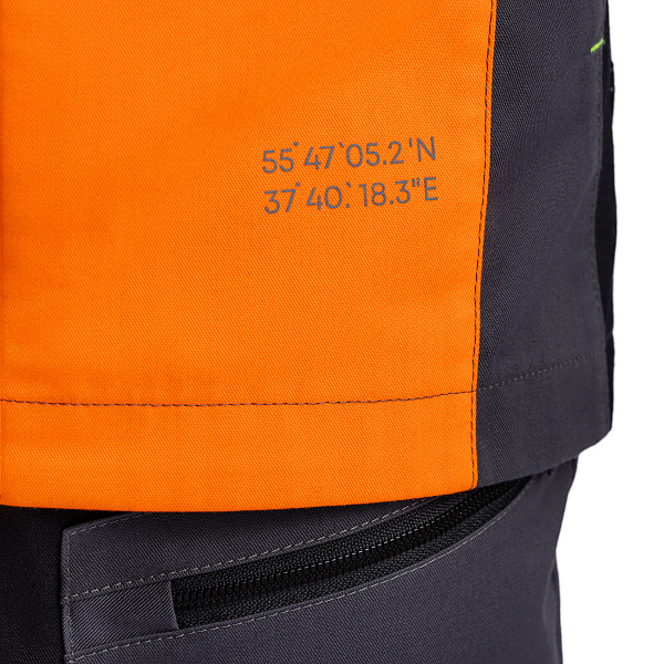 Костюм КОНДА (куртка/брюки), т-серый/оранжевый/черный, тк.смесовая, муж.