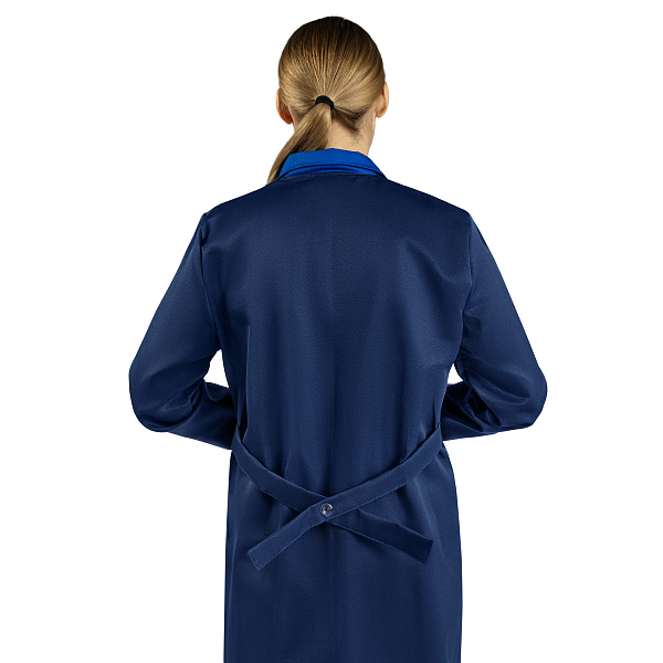 Халат ИТР, тк. смесовая, жен., т.-синий/василек