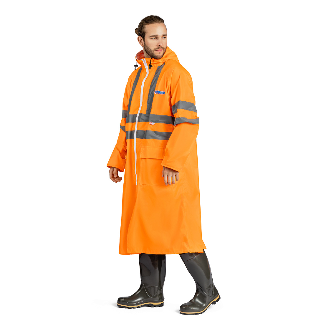 Плащ влагозащитный сигнальный повышенной видимости Экстра Вижн оранжевый