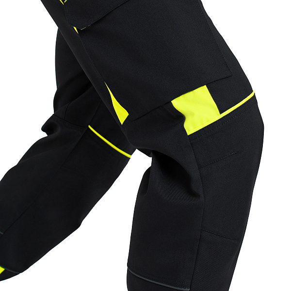 Костюм НАРМАДА (куртка/брюки) черный/лайм, тк.смесовая, муж.