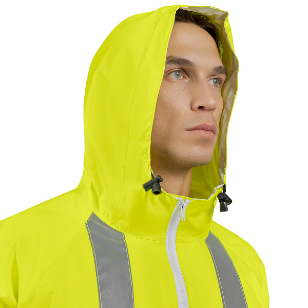 Плащ влагозащитный сигнальный повышенной видимости Экстра Вижн лимонный