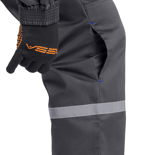 Костюм ЕНИСЕЙ (куртка/брюки) т-серый/василек, тк.смесовая, муж.