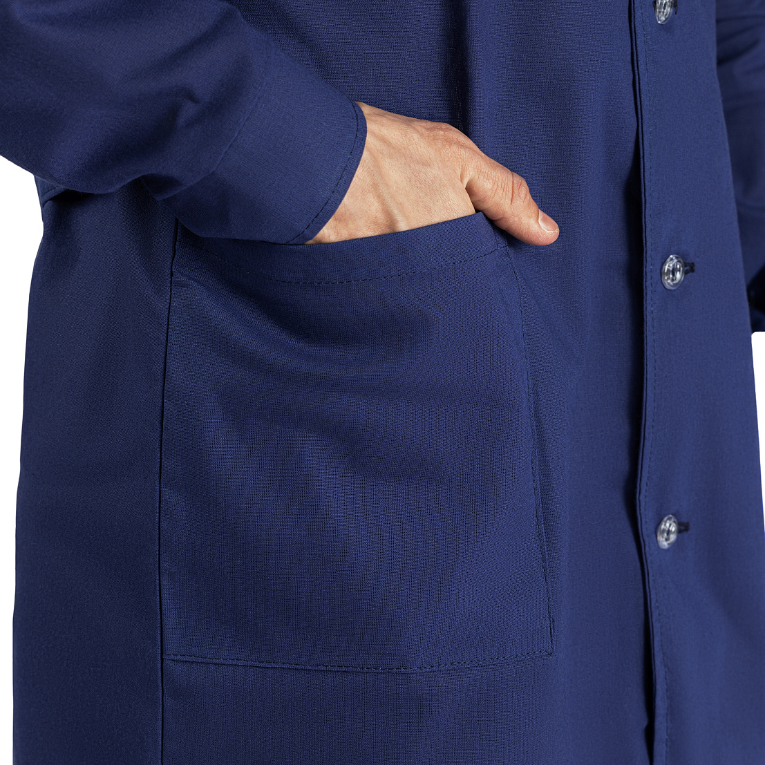 Халат рабочий мужской, тк. бязь ГОСТ, т.-синий