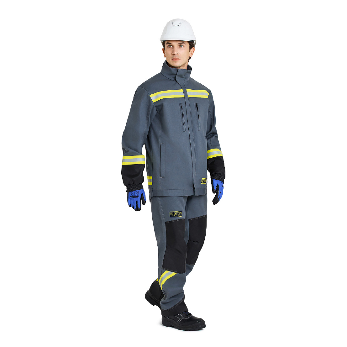 Костюм МастОйл (куртка/брюки) 1кл.защиты, серый/чёрный, тк.смесовая, муж. 