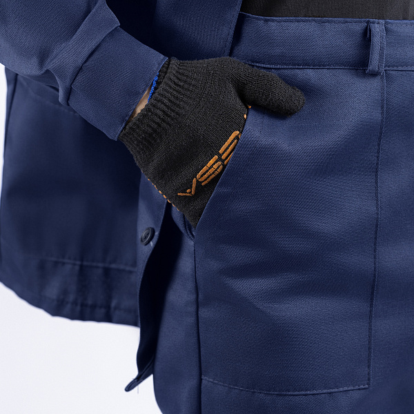 Костюм муж. СТАНДАРТ СОП, куртка/брюки, тк.смесовая, т-синий/василек