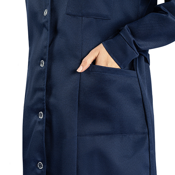 Халат рабочий женский, тк. смесовая, т.-синий