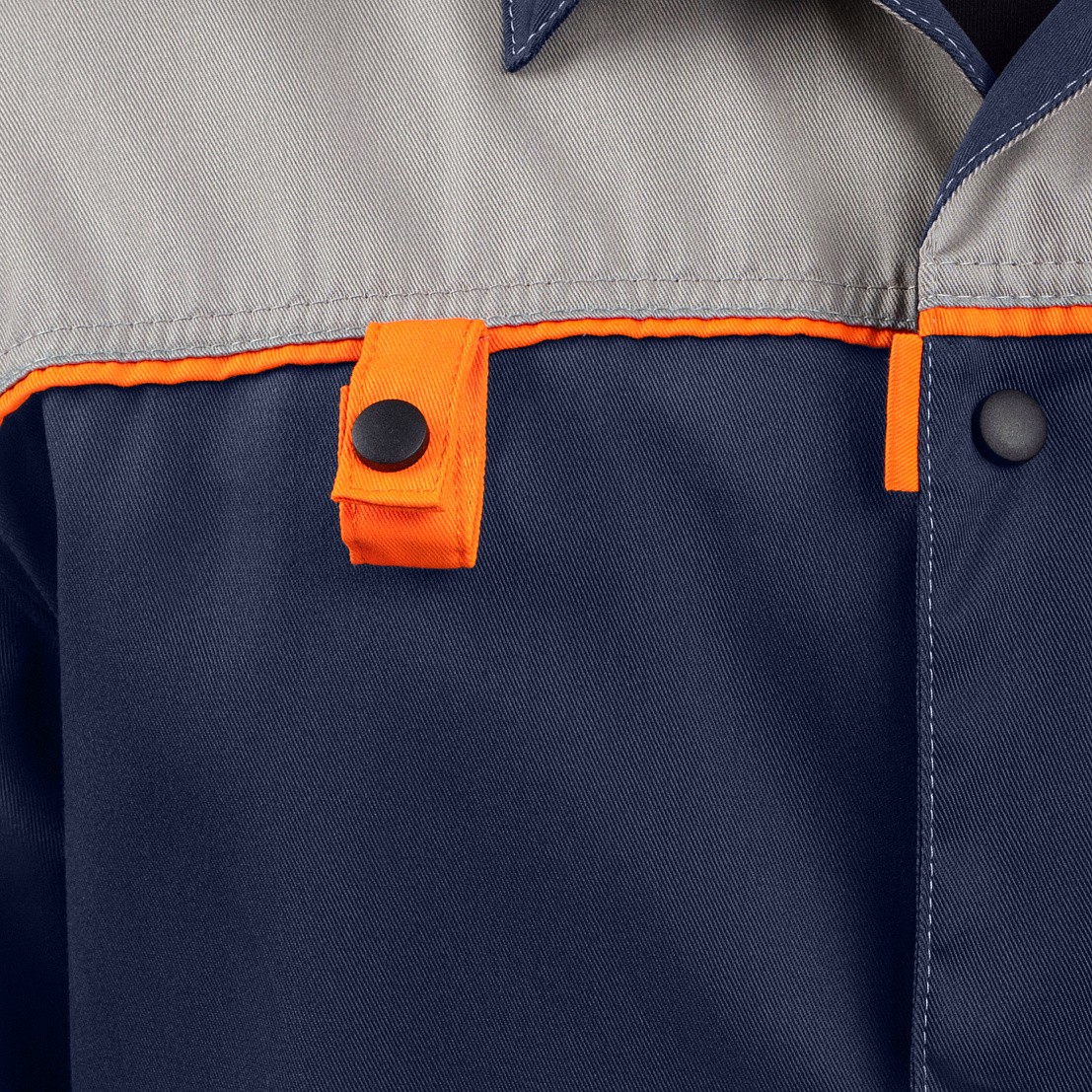 Халат ДОН, тк.смесовая, т-синий/серый/оранжевый, муж.