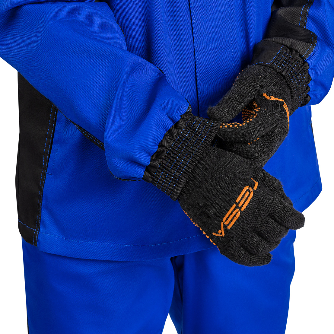 Костюм ВЯТКА (куртка/пк) василек/черный, тк.смесовая. муж.