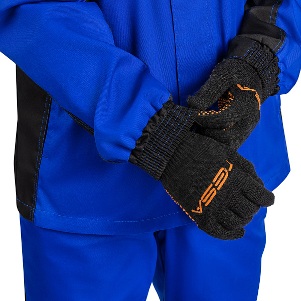 Костюм ВЯТКА (куртка/пк) василек/черный, тк.смесовая. муж.