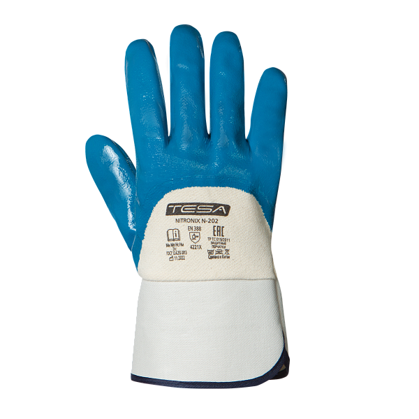 Перчатки TESA NITRONIX N-202, нитрил, частичное покрытие 3/4, защитная крага