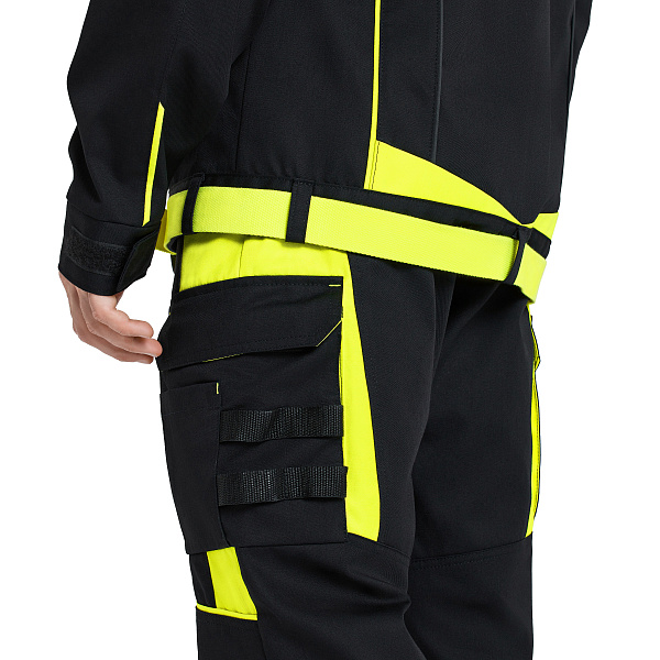 Костюм НАРМАДА (куртка/брюки) черный/лайм, тк.смесовая, муж.