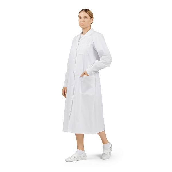 Халат медицинский №101, тк.бязь, ГОСТ, жен., белый
