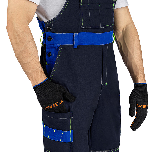 Полукомбинезон МастАнтистат, т-синий/василек/лайм, тк. смесовая, муж.