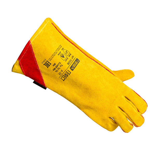 Перчатки-краги TESA ГЕФЕСТ арт. К008, спилок 1,2мм, 400 мм, желтые